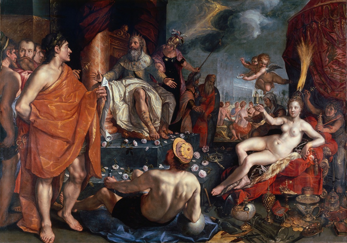 Hermes Presenting Pandora To King Epimetheus by Генрик Гольциус, 1611 — digital art print download