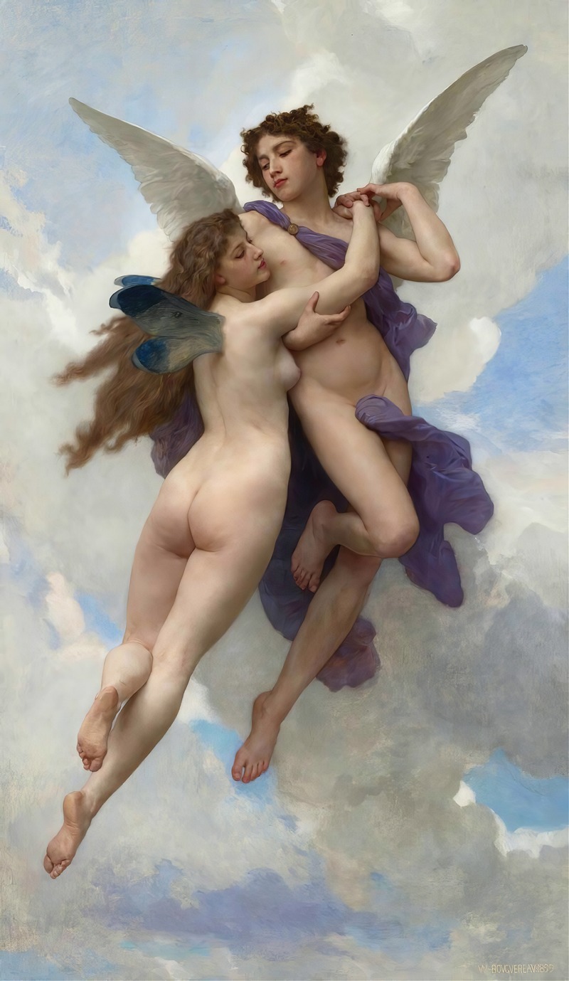 Love And Psyché by William Bouguereau, 1899 — digital art print download