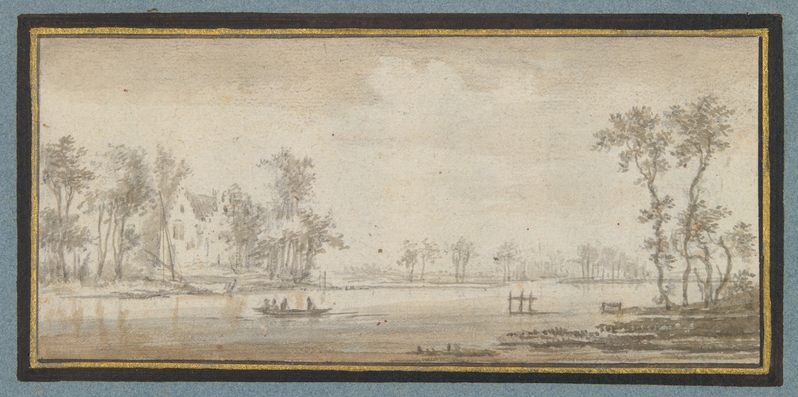 River with house and rowboat by David Colijns — digital art print download