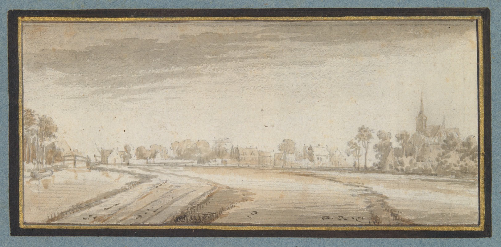 River with village and church — David Colijns