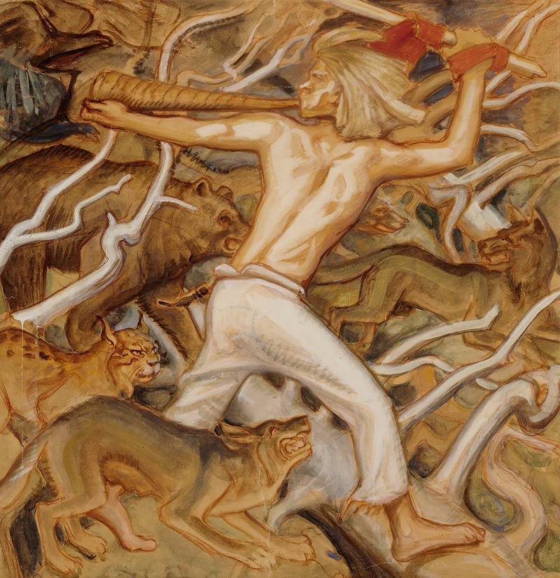 Kullervo Herding His Wild Flocks by Аксели Галлен-Каллела, 1917 — digital art print download