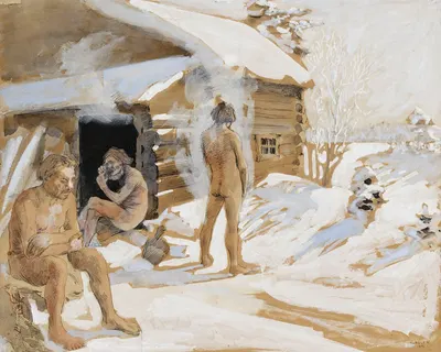 Outside The Sauna by Аксели Галлен-Каллела, 1891 — digital art print download