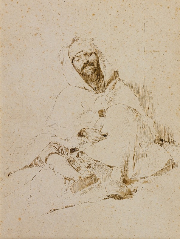 Sitting Arab by Доменико Морелли, 1882 — digital art print download