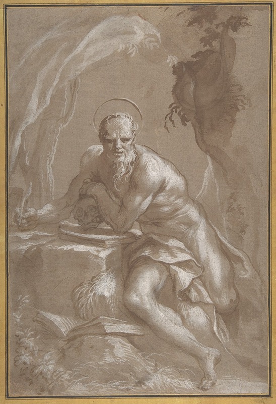 Saint Jerome in the Wilderness by Доменико Пиола, 1627–1703 — digital art print download