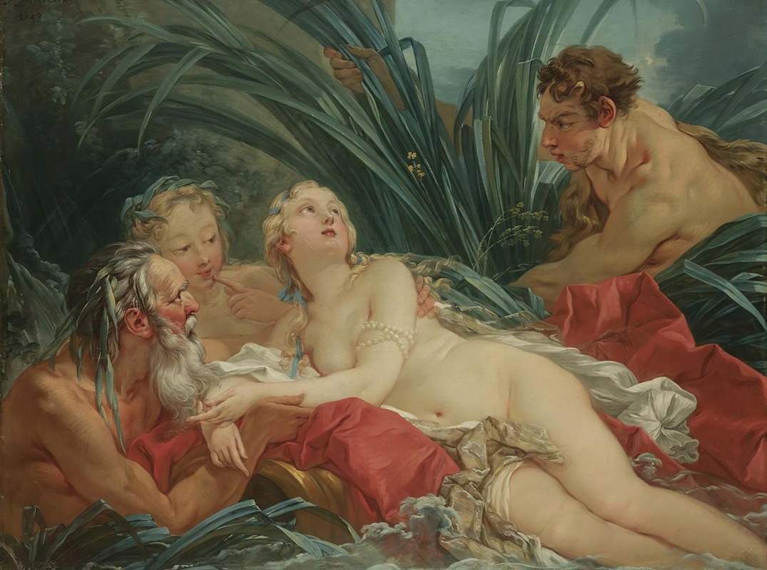 Pan And Syrinx by Франсуа Буше, 1743 — digital art print download