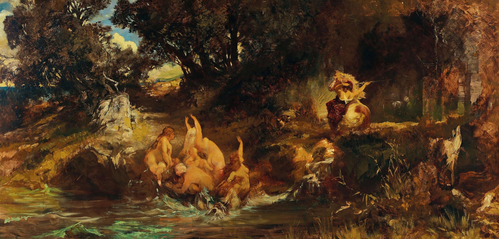 Die Nixen And Der Tiger (The Mermaids And The Tiger) by Ганс Макарат — digital art print download