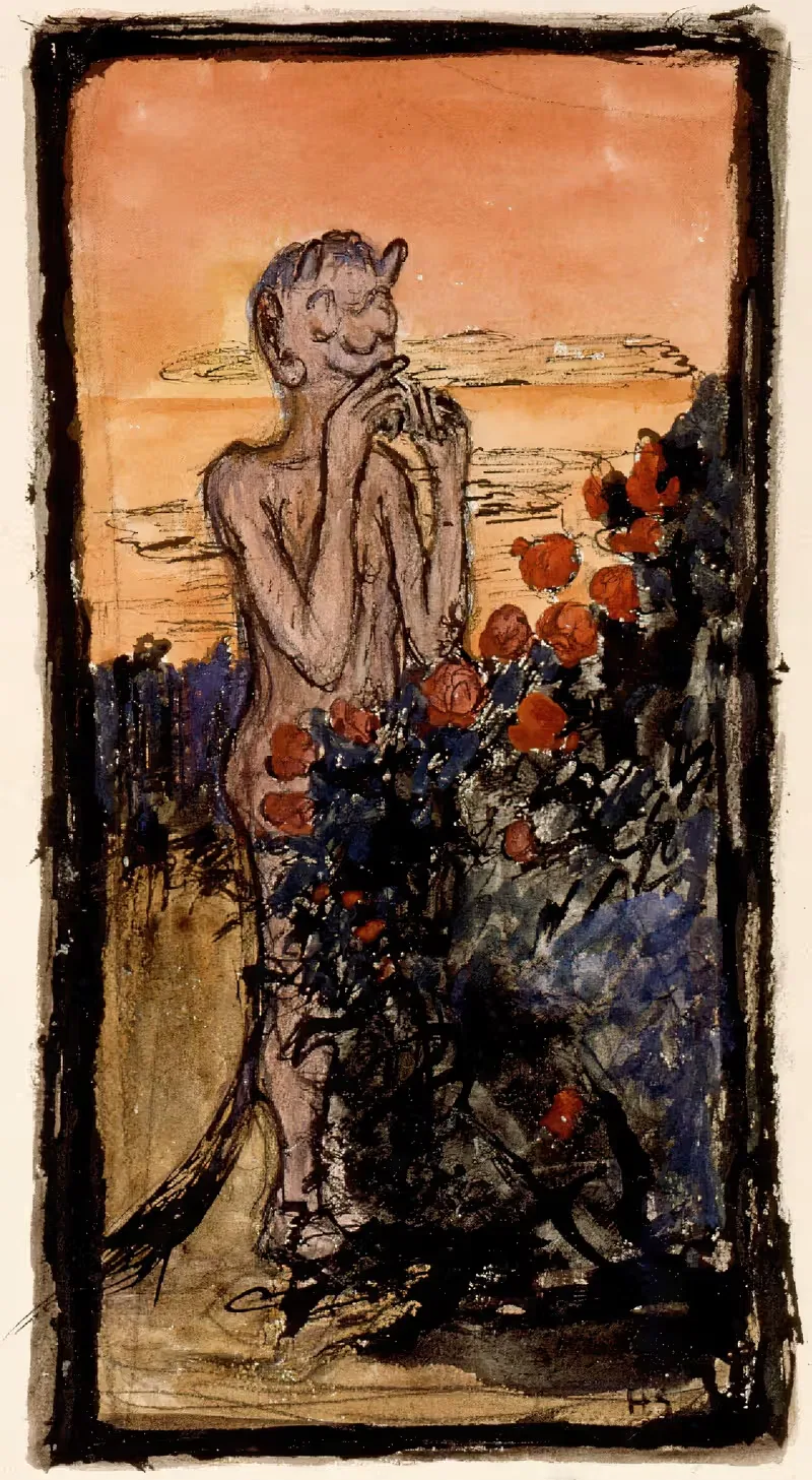Дьявол в розовом кусте by Хуго Симберг — digital art print download