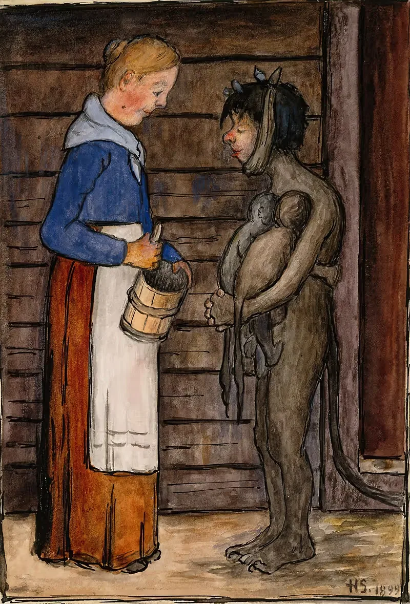 The Farmer's Wife And Poor Devil — Hugo Simberg