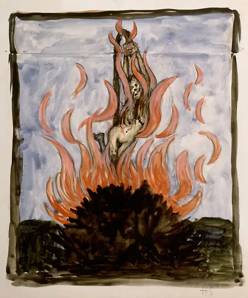 The Witch At The Stake by Hugo Simberg — digital art print download