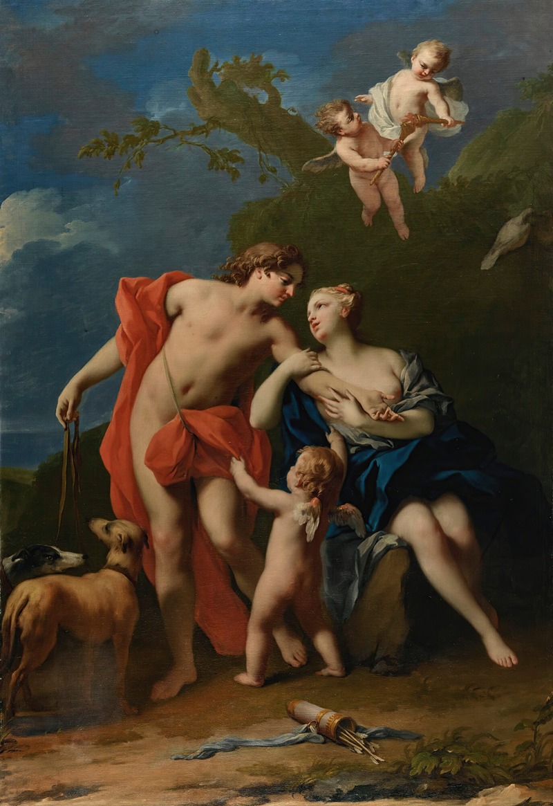 Venus And Adonis by Jacopo Amigoni — digital art print download