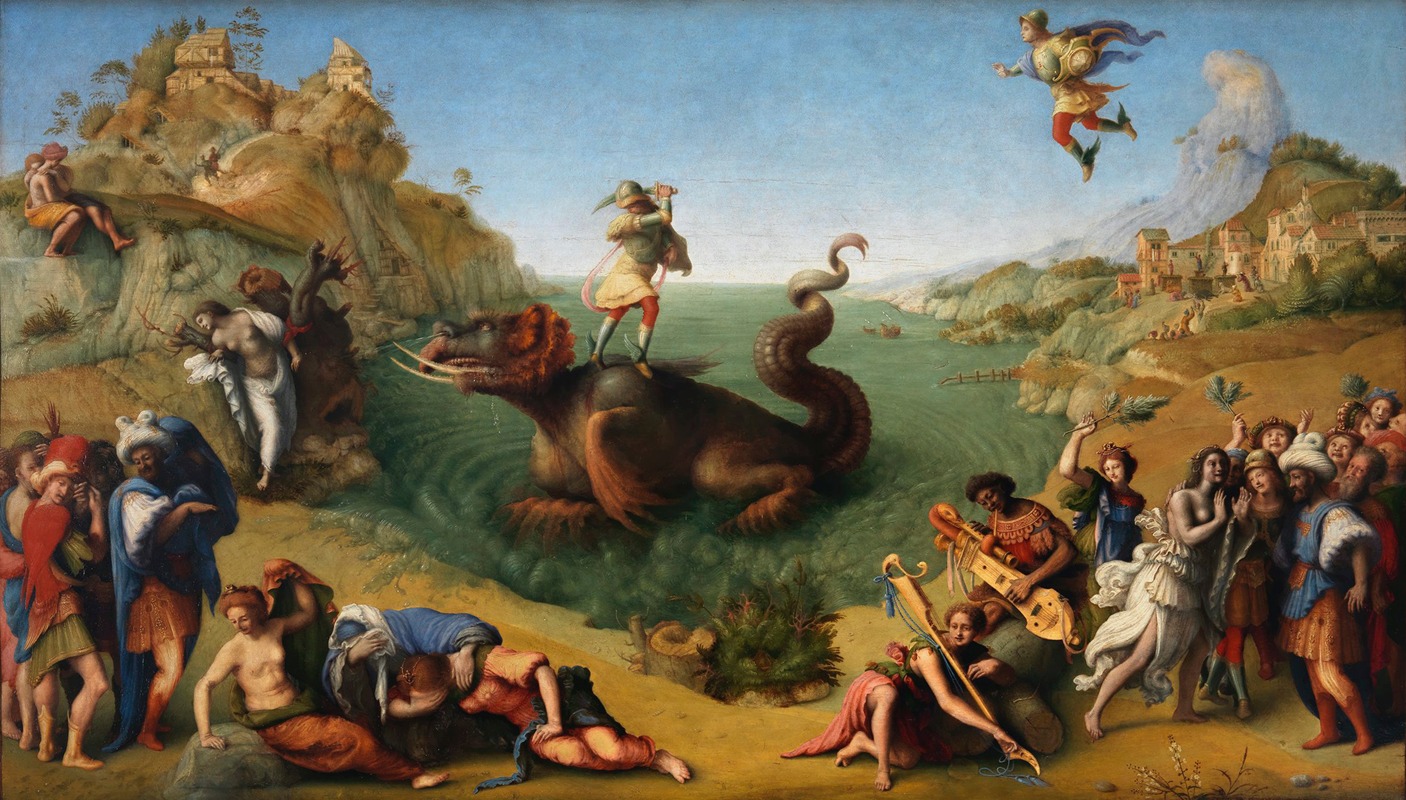 Perseus Frees Andromeda by Пьеро ди Косимо, 1510-1515 — digital art print download