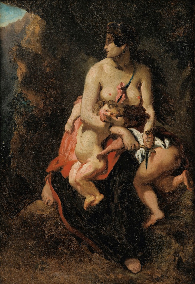 Medea About To Kill Her Children by Теодор Шассериу — digital art print download