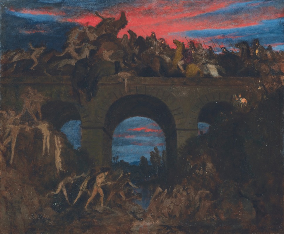 Battle On The Bridge by Арнольд Бёклин, 1889 — digital art print download
