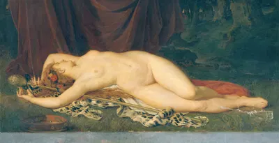 Bacchante Sleeping by Эугениус Феликс, 1868 — digital art print download