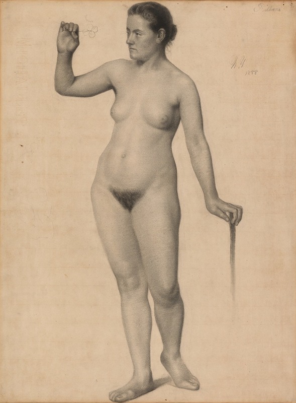Female Nude Holding a Clover — Edwin Wallace Fillmore