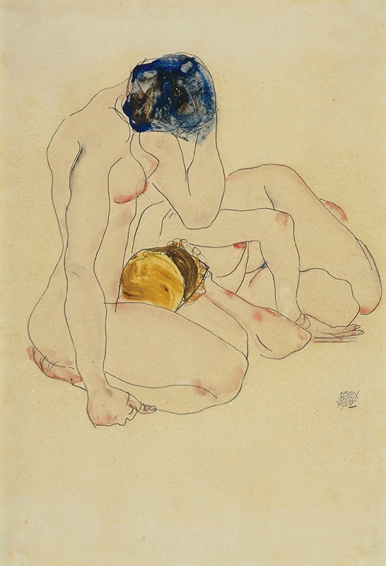 Zwei Freundinnen (Two Friends) by Эгон Шиле, 1912 — digital art print download