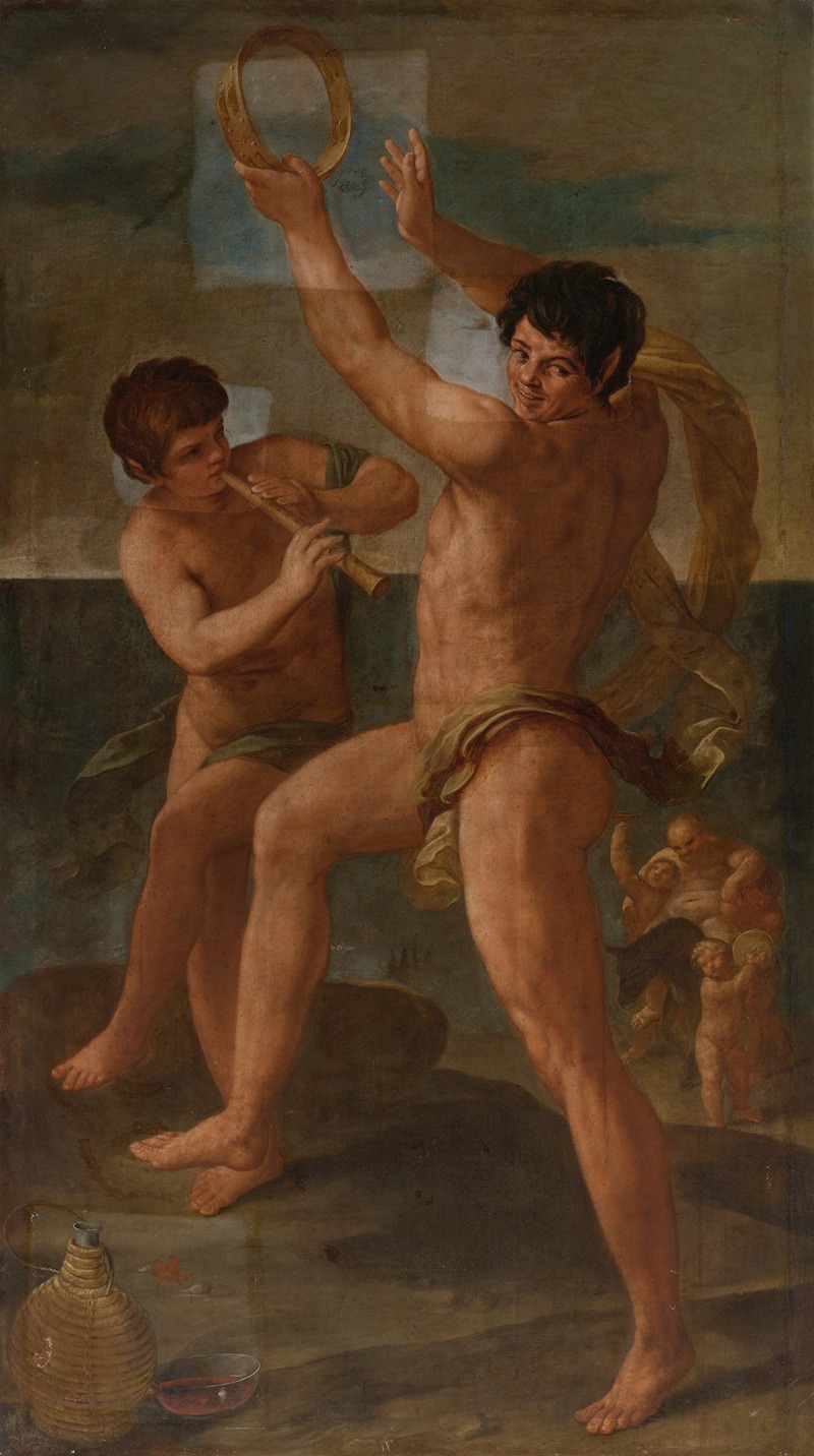 Two fauns In A Bacchic Dance by Гвидо Рени — digital art print download