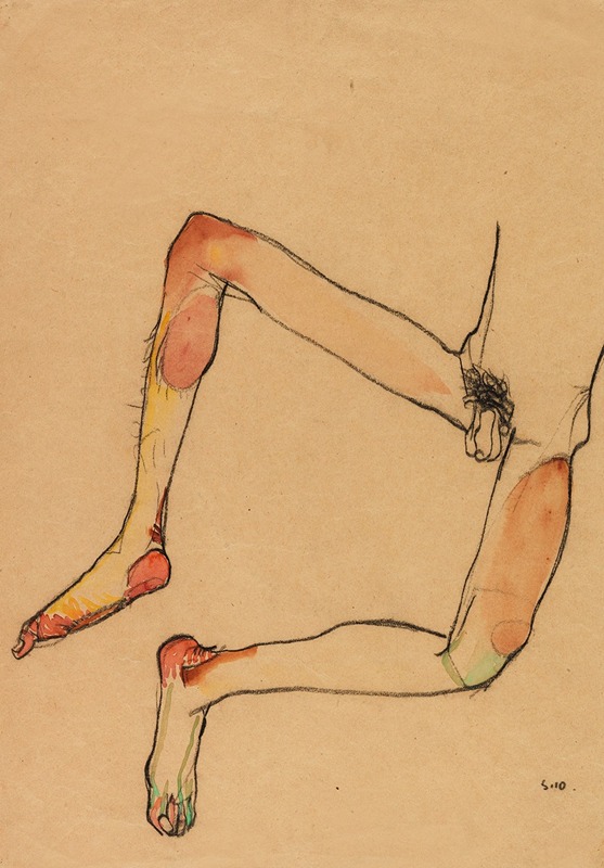 Männlicher Unterleibstorso by Egon Schiele, 1910 — digital art print download
