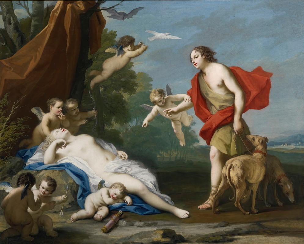 Venus And Adonis by Jacopo Amigoni — digital art print download