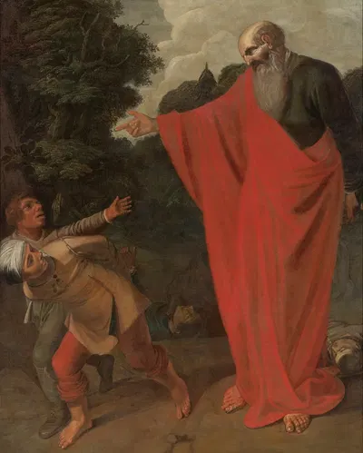 Mythological Figure In A Landscape by Jan Simonsz. Pynas — digital art print download