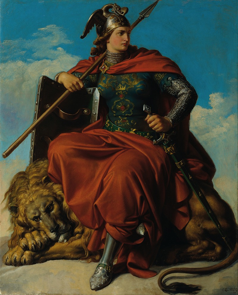 Allegorie Der Tapferkeitt by Карл фон Блаас, 1859 — digital art print download