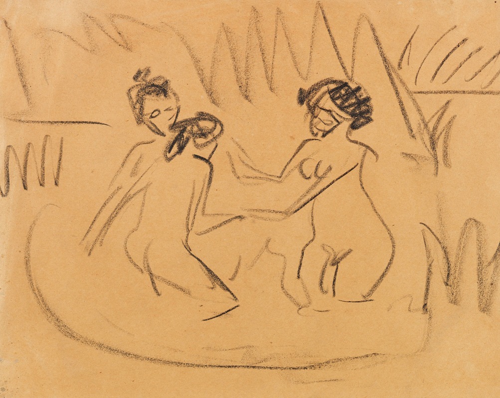 Drei badende Akte an den Moritzburger Seen — Ernst Ludwig Kirchner