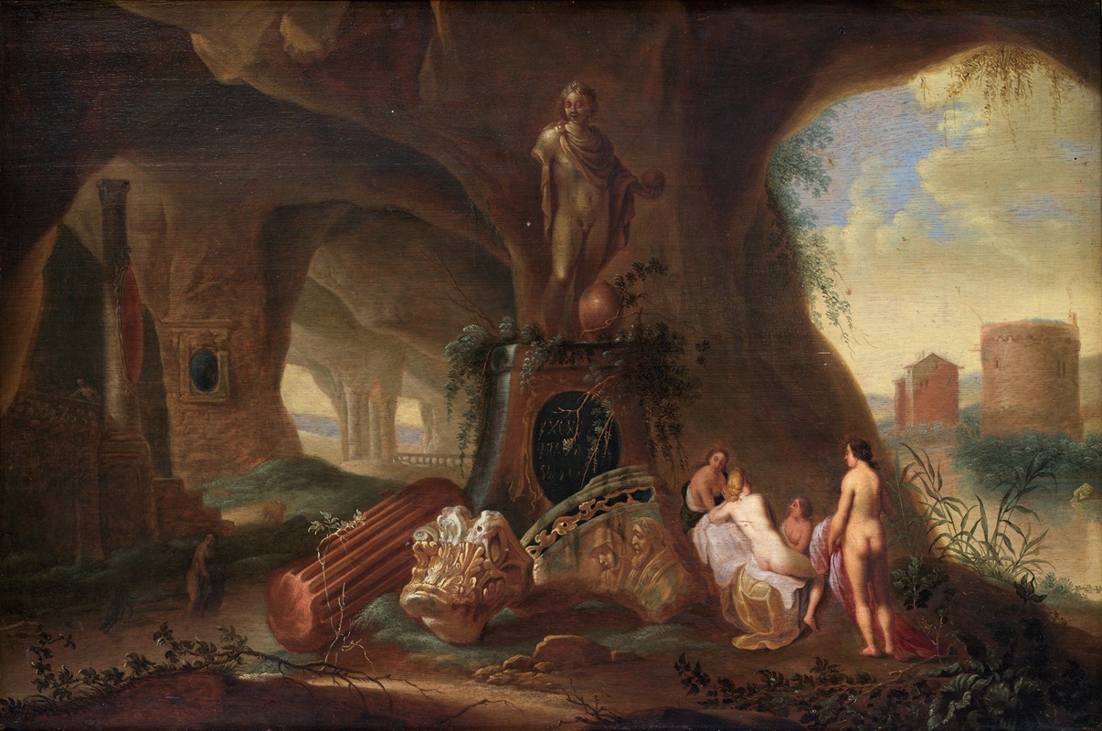 Nymphs in a Grotto by Авраам ван Кюленборх, 1635 – 1658 — digital art print download