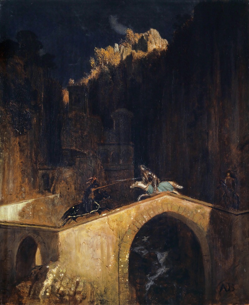 The Fight on the Bridge by Арнольд Бёклин, 1882-1885 — digital art print download