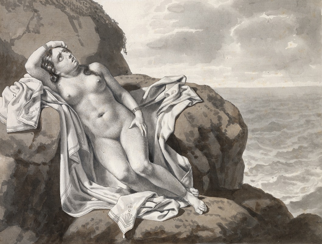 Andromeda chained up to a rock by Кристоффер Вильгельм Эккерсберг, 1812 – 1813 — digital art print download