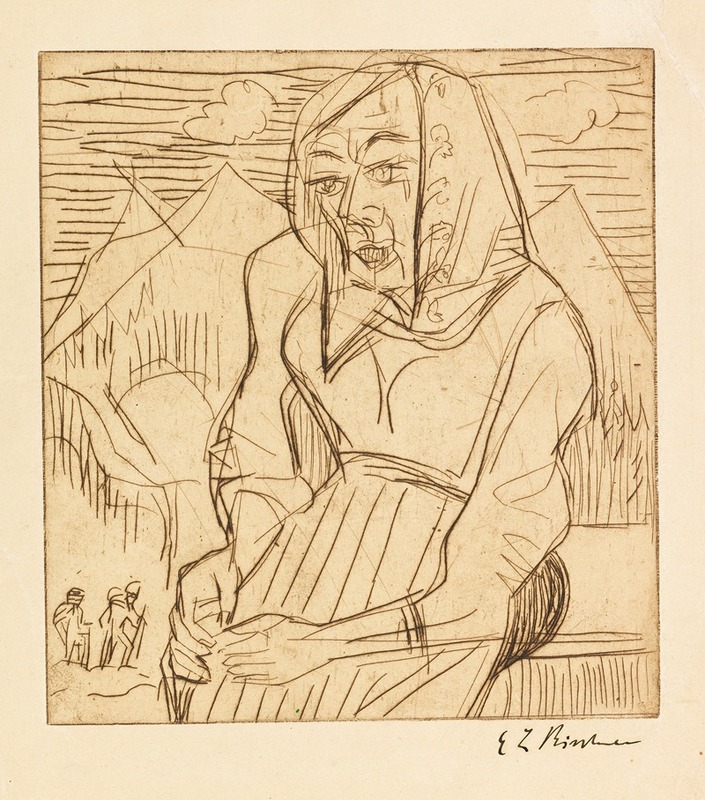 Sitzende Bäuerin by Эрнст Людвиг Кирхнер, 1922 — digital art print download