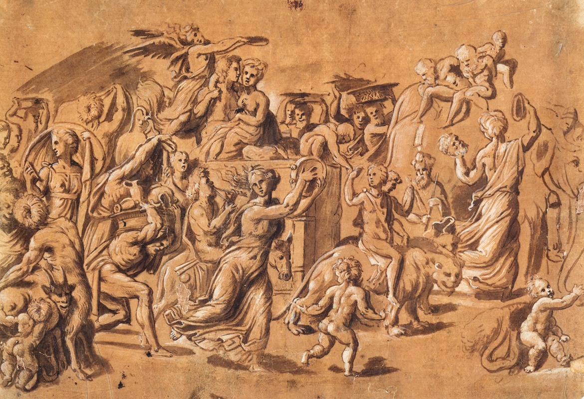 Bacchus' triumf by Rosso Fiorentino, 1500 – 1600 — digital art print download