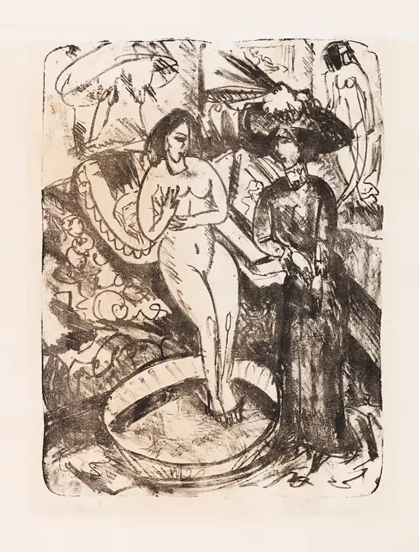 Визит подруги by Эрнст Людвиг Кирхнер, 1912 — digital art print download