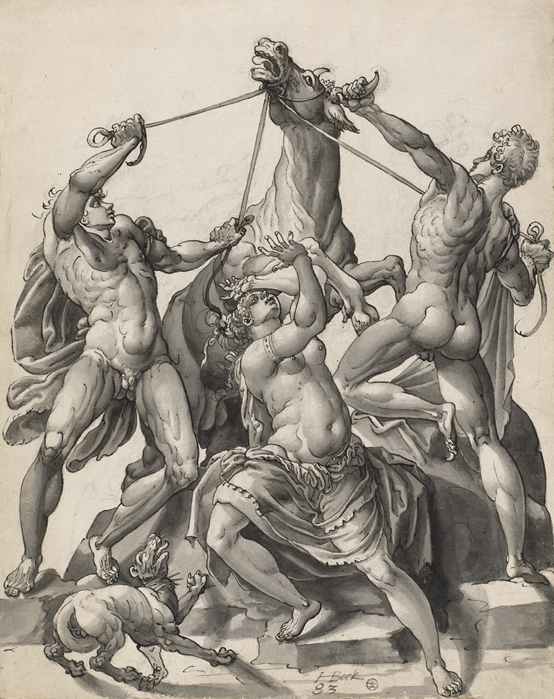 The Farnese Bull by Ганс Бок старший, 1583 — digital art print download