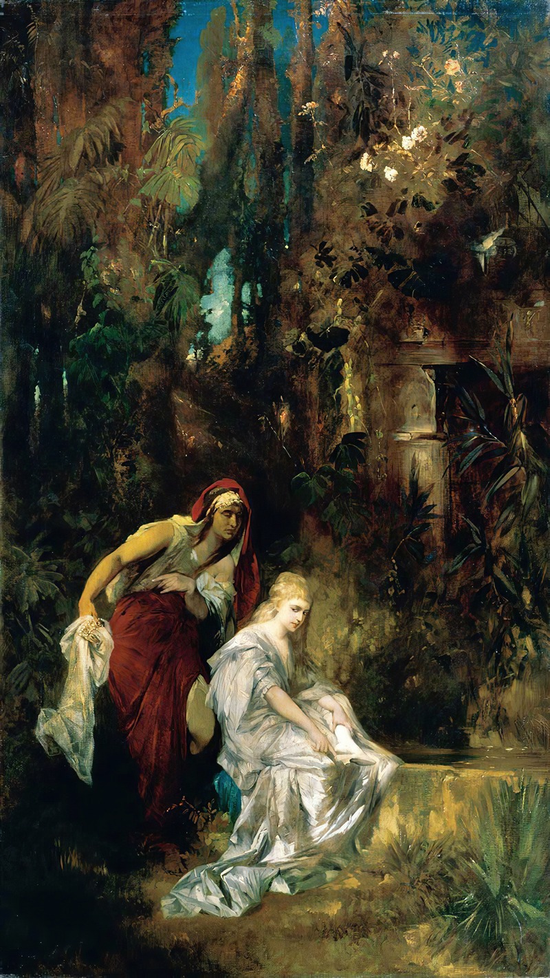 Snow White Receives The Poisoned Comb — Hans Makart