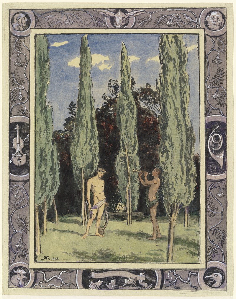 Apollo and Marsyas by Ханс Тома, 1888 — digital art print download