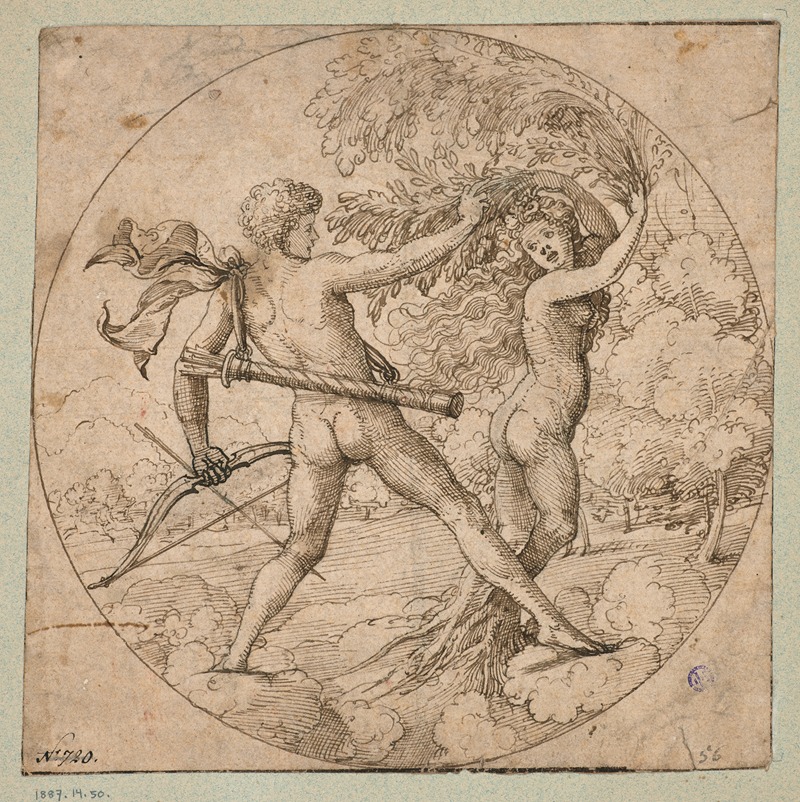 Apollo und Daphne im Rund by Hans Vischer — digital art print download