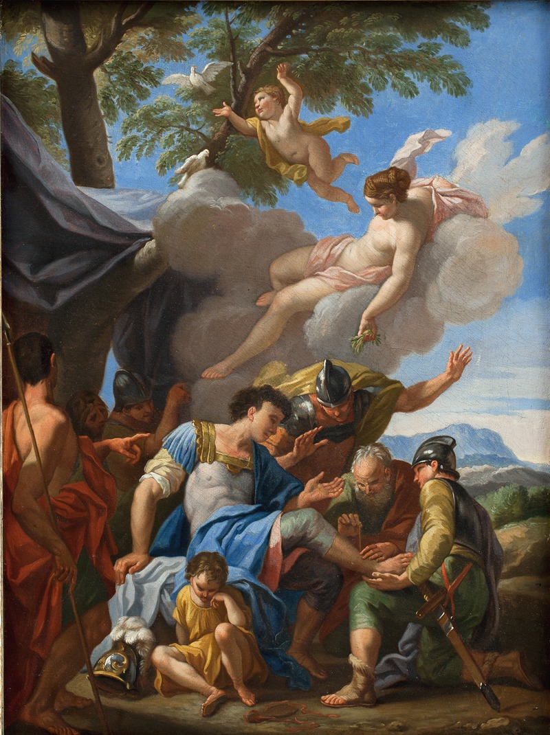 Venus Bringing Simples for the Wounded Aeneas by Хендрик Крок, 1706 — digital art print download