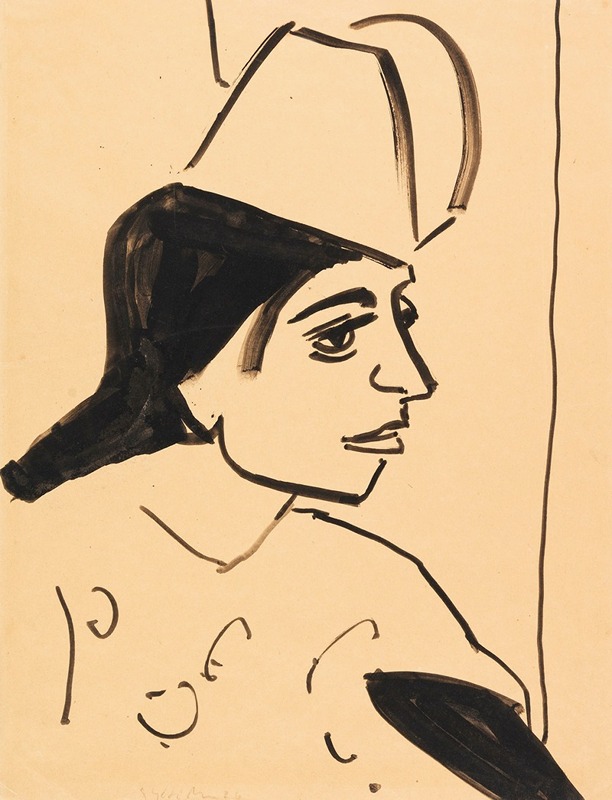 Mädchenkopf by Ernst Ludwig Kirchner, 1910 — digital art print download