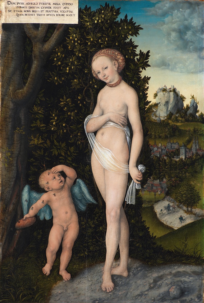 Venus with Cupid Stealing Honey by Лука Кранах Старший, 1530 — digital art print download