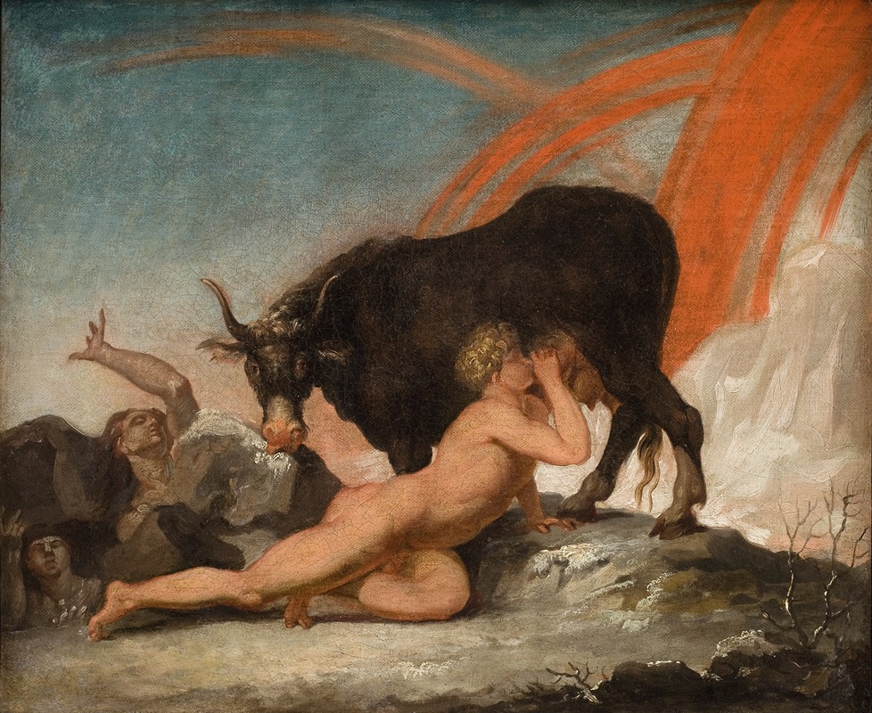 Ymir Suckling the Cow Audhumla — Nicolai Abildgaard