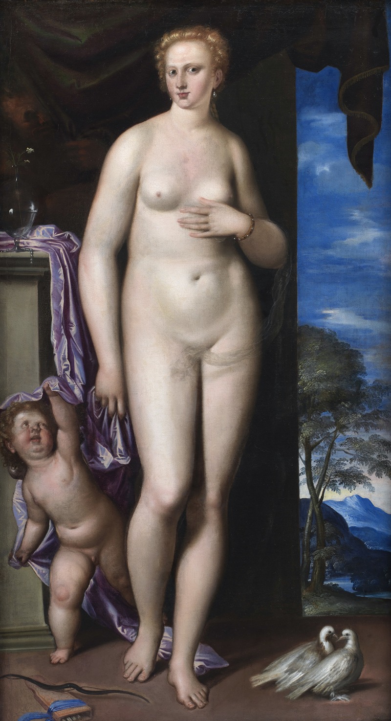 Venus and Cupid by Парасио Микели, 1531 – 1578 — digital art print download