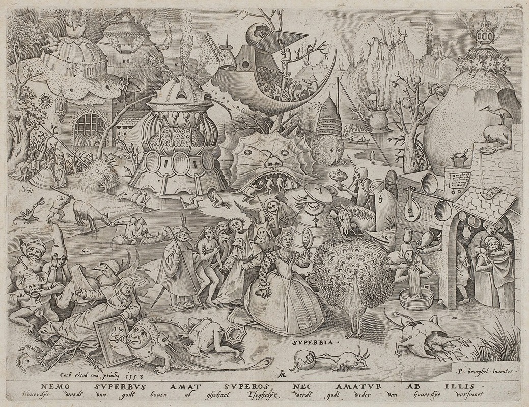 The seven vices by Pieter van der Heyden, 1558 — digital art print download