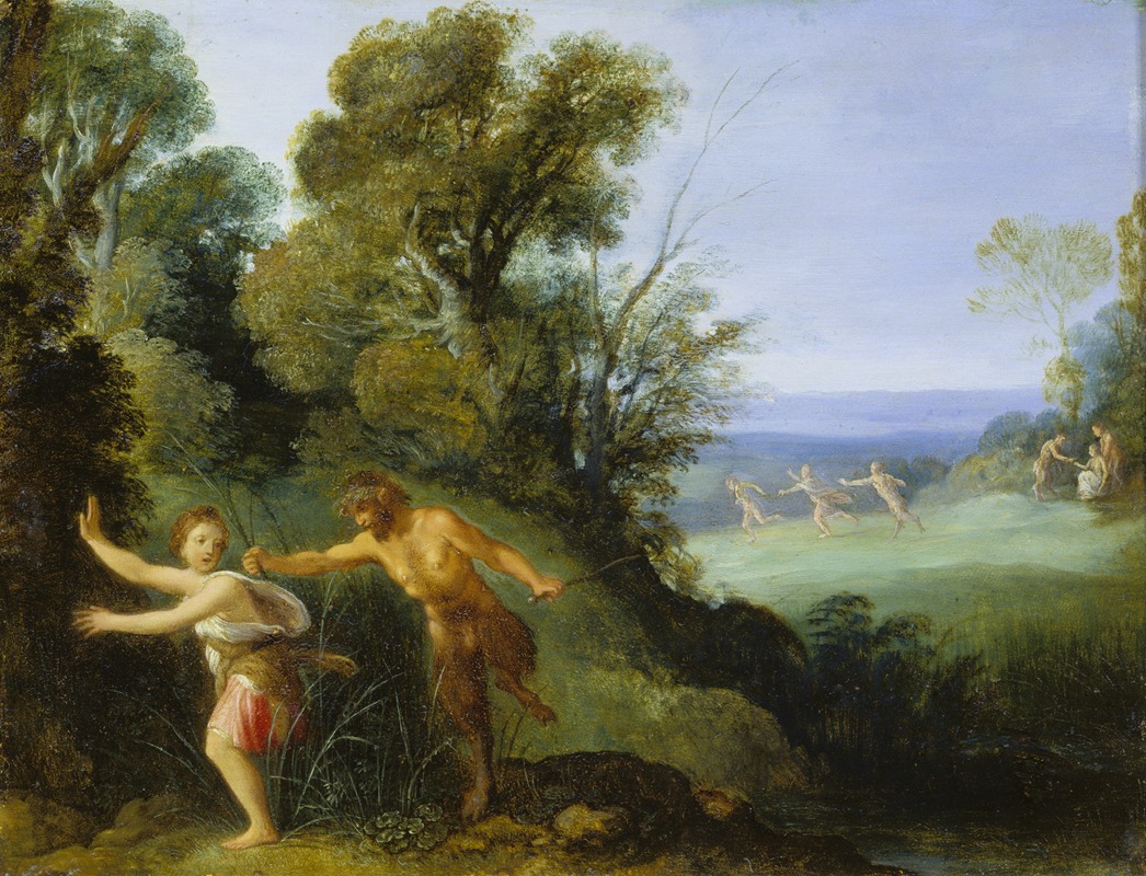Pan and Syrinx by Аноним, 1605 – 1610 — digital art print download