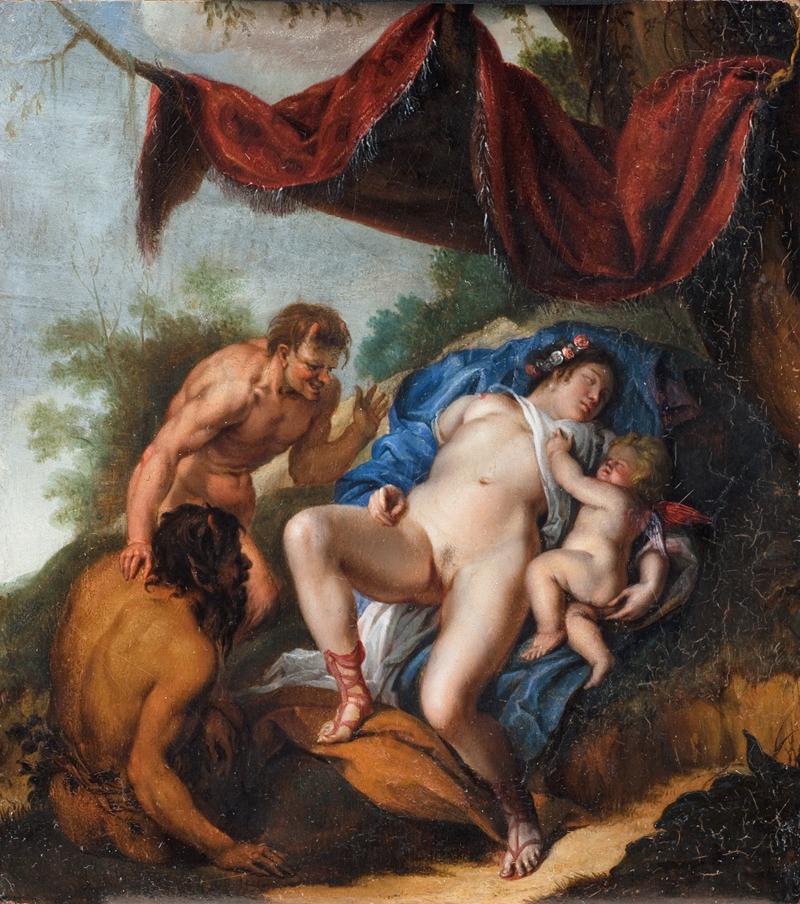 Sleeping Venus with Cupid Watched by Satyrs — Аноним
