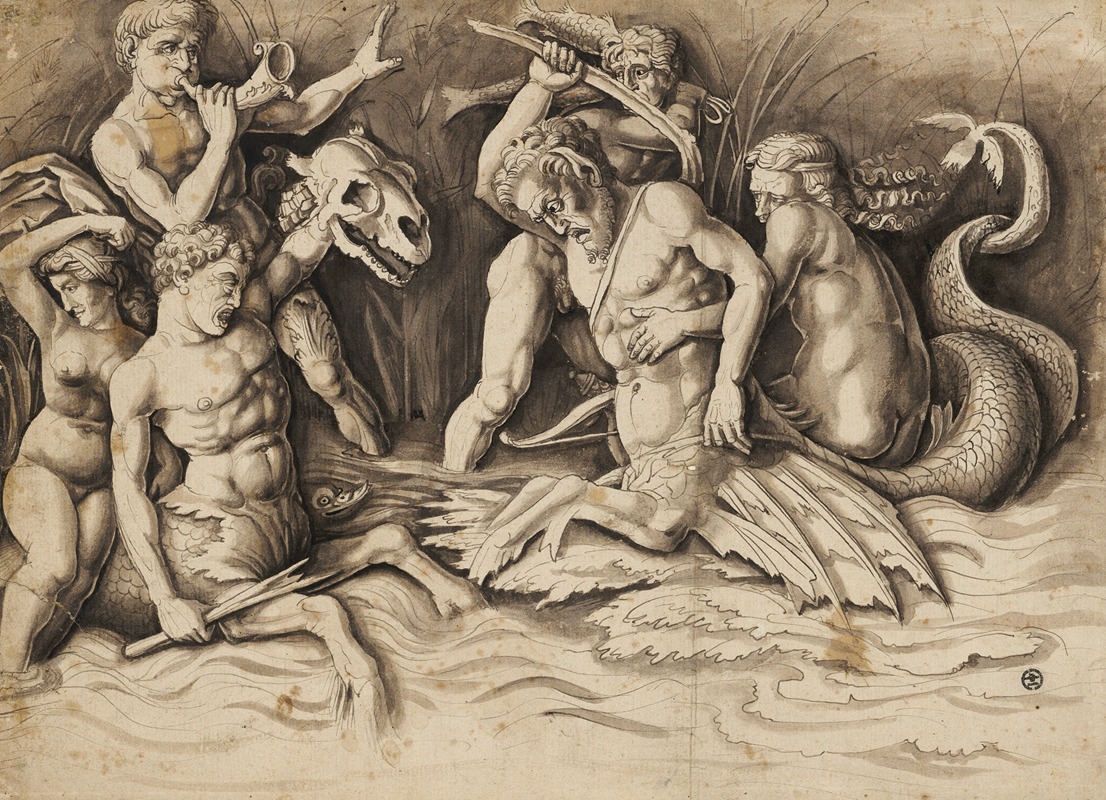 Triton fight by Аноним — digital art print download