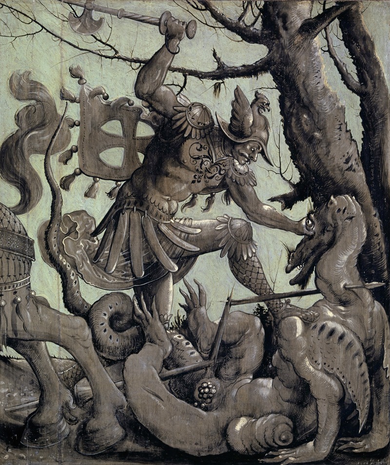 Saint George Fighting the Dragon by Urs Graf, 1520 — digital art print download
