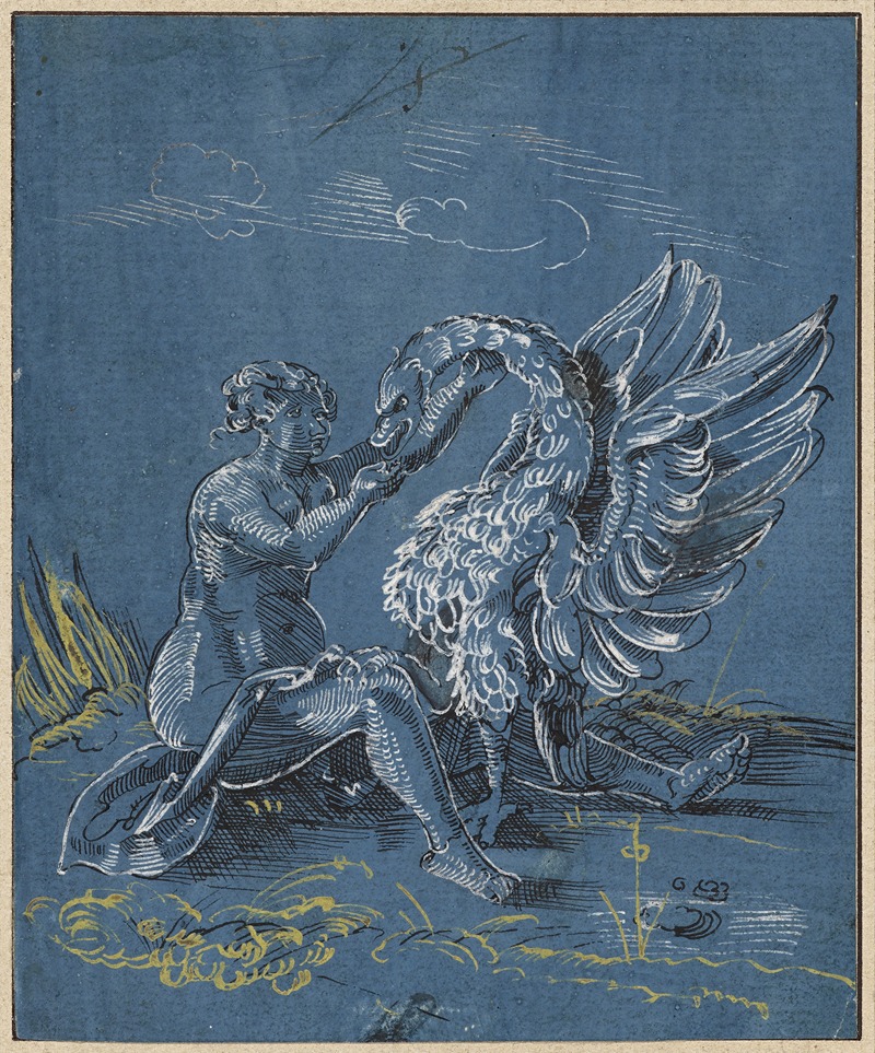 Leda and the swan by Virgil Solis — digital art print download