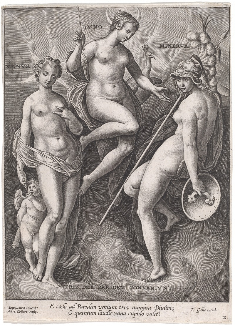 Venus, Juno and Minerva by Adriaen Collaert, 1587 — digital art print download