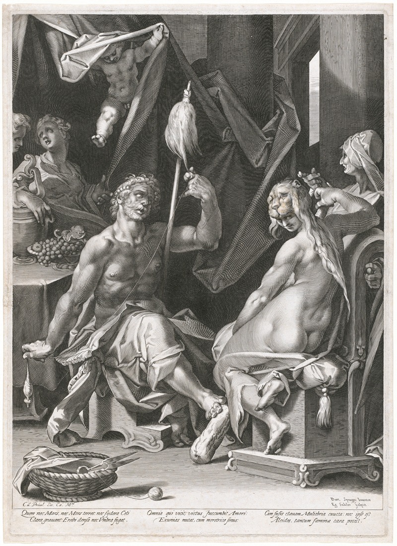 Hercules and Omphale by Aegidius Sadeler II, c. 1600 — digital art print download