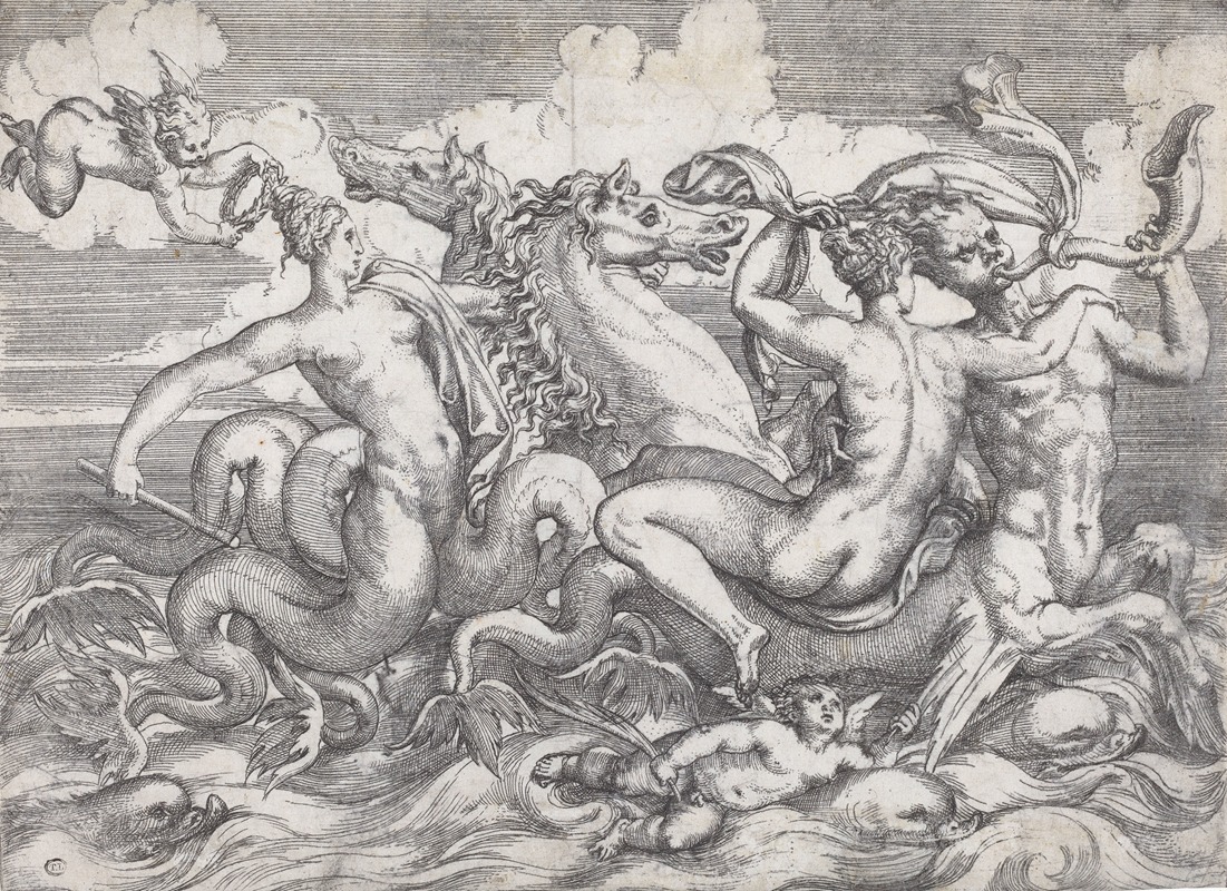 Sirens, Naiads, and Tritons by Angelo Falconetto — digital art print download